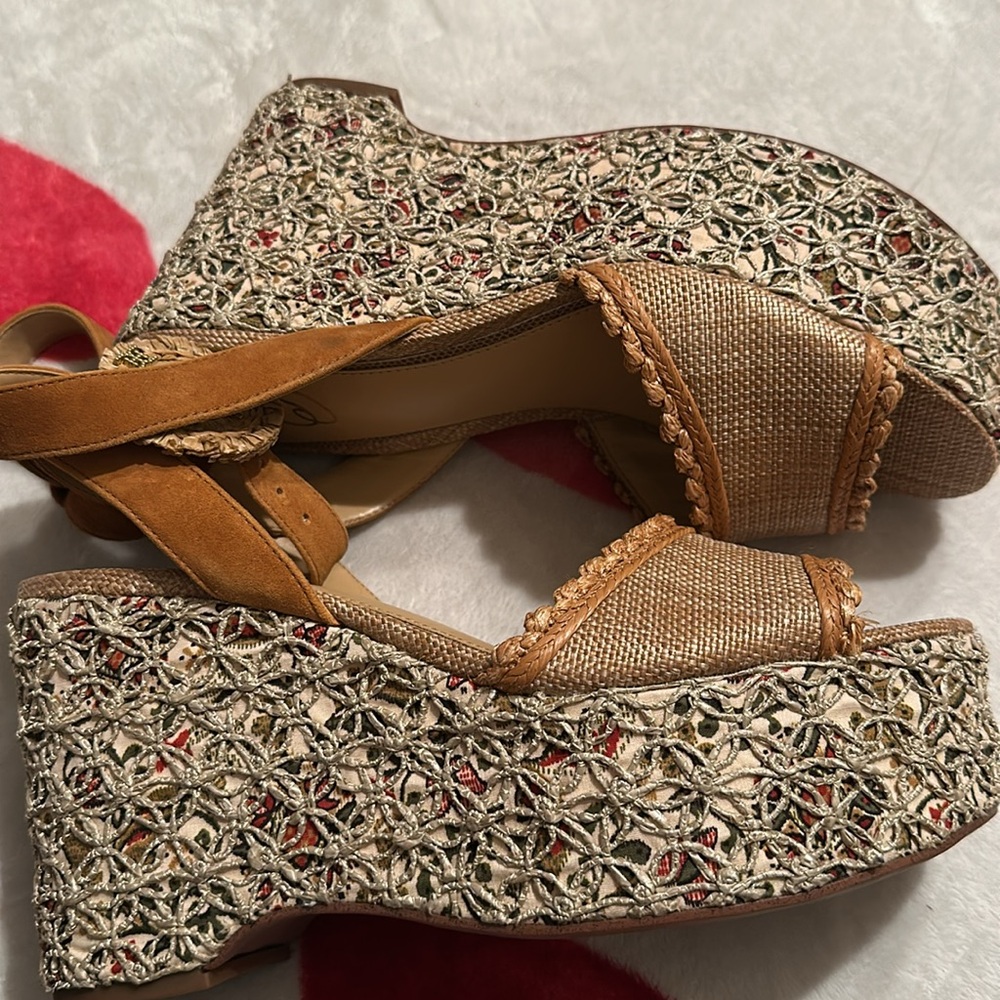 NEW SAM EDELMAN AMBER PLATFORM WEDGE SANDAL - Picture 10 of 14